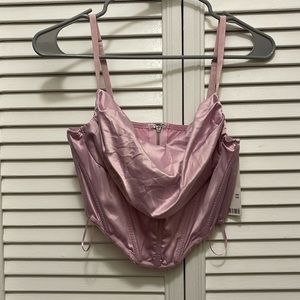 urban outfitters silk cowl-front corset